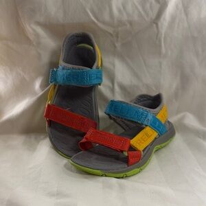 Merrell Kids Multicolor Hook-and-Loop Sport Sandals - Red Blue Yellow Gray